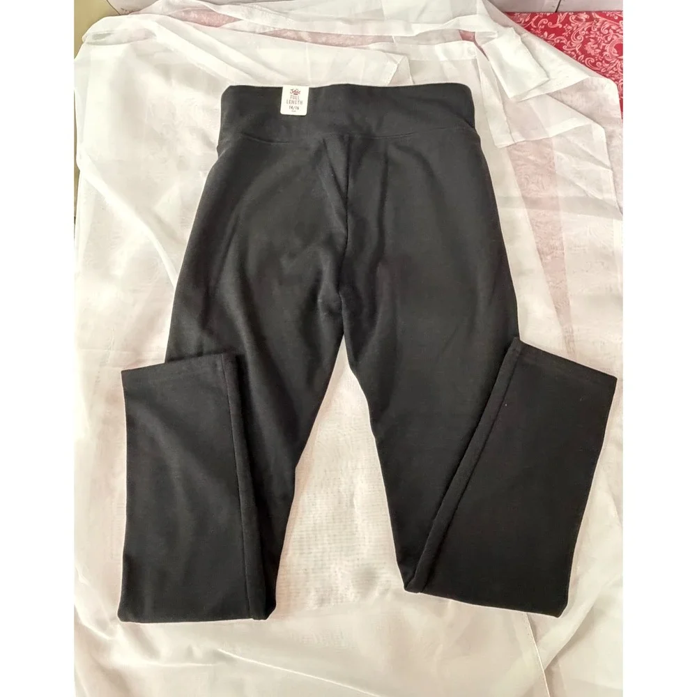 Justice Girls Black Full Length Leggings Plus Size 14/16 NWT
